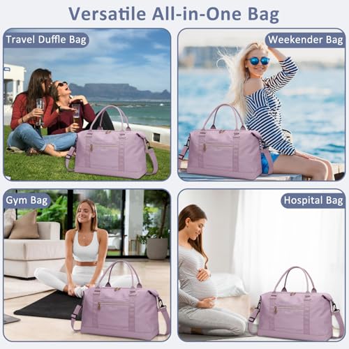 Women Travel Duffle Bags (Purple / X-Large)