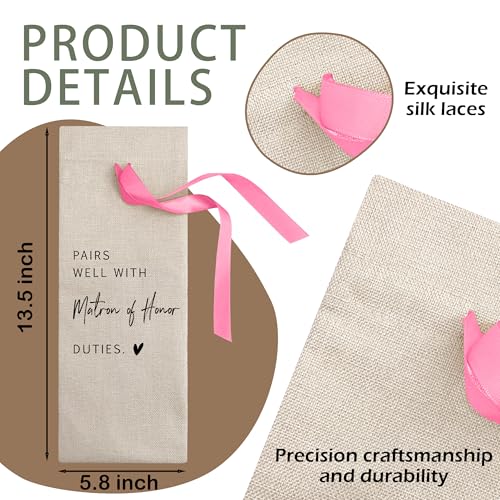 Cute Pink Bow Ribbon Engagement Gift Wine Bag (Wedding Wine Bag Style 9)
