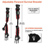 20 in 1 Paracord Bracelet (Red Black 2PCS)