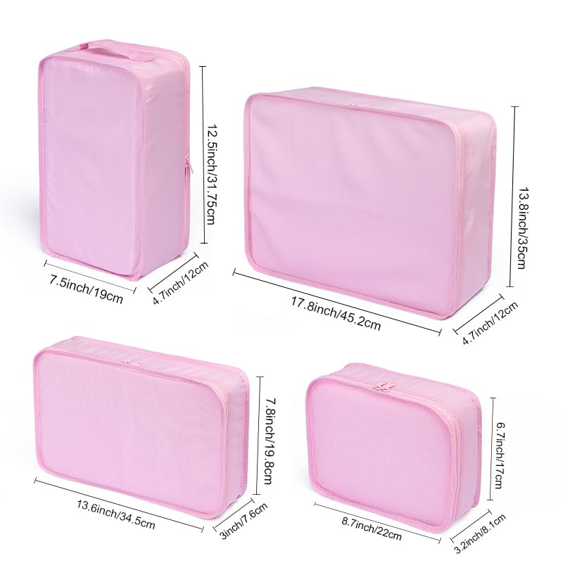 Travel Packing Cubes (Pink)