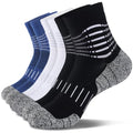 Ankle Compression Socks for Men Athletic Running Socks with Cushioned Support 3 Pairs (X-Large / Cushioned‑black+white+dark Blue(3 Pairs))