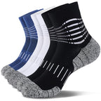 Ankle Compression Socks for Men Athletic Running Socks with Cushioned Support 3 Pairs (X-Large / Cushioned‑black+white+dark Blue(3 Pairs))