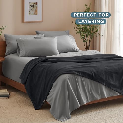 Fleece Blanket Luxury Microplush (Twin/Twin XL / 05 - Black)