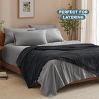 Fleece Blanket Luxury Microplush (Twin/Twin XL / 05 - Black)