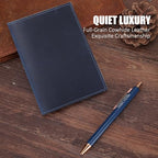 Albatross Leather Travel Passport Holder (Navy)