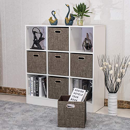 Storage Basket Bins (13×13×13/4pcs / Brown)