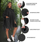 Rain Poncho for Adults with Zipper (One Size / Antique Foliage)