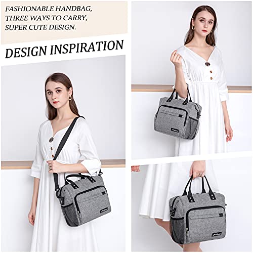 Insulated Lunch Bag Soft Cooler Bag for Beach Travel Picnic (Large / A6: Dark Grey)