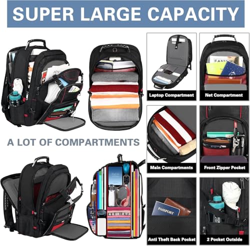 18.4 Laptop Backpack for Men (Rfid 18.4 Inch Red)