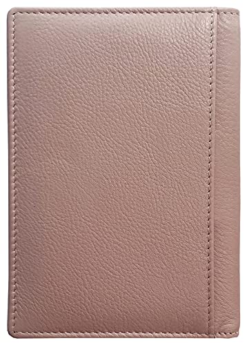 Personalized Monogrammed Blush Leather RFID Passport Wallet (Blush / Minimalist)