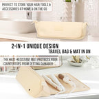 Hair Tools Travel Bag and Heat Resistant Mat 17" (Ivory)