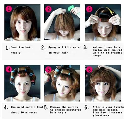 Kamay's Hair Rollers Curlers Rollers With 12 Duckbill Sectioning Clips 1 Comb Used for Hair Styling Self Grip Rollers(40mm Clips Comb Set)