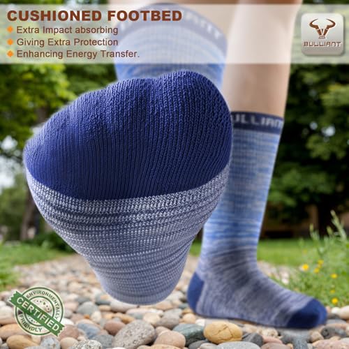 Men 6 Pack Athletic Compression Crew Socks for Running Gym Sports (7-8 / Purplish Blue 8425)
