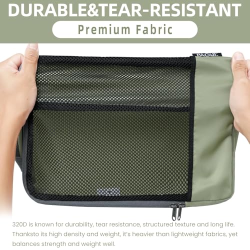 4 Set/6 Set/8 Set Compression Packing Cubes Travel Accessories Expandable Packing Organizers (Half Mesh, 6-Matcha Green) (6-Matcha Green / Half Mesh)