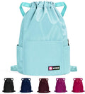 Waterproof Drawstring Gym Backpack Bag for Men & Women (A09-mint Green)