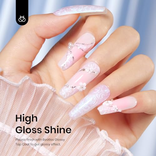Beetles Pearl Gel Nail Polish (A - Pearl White | Swirling Clouds)