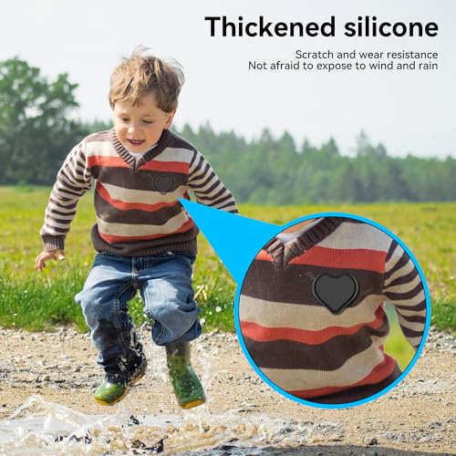 for AirTag Holder for Kids (Black/Pink)