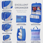 Packing Cubes for Travel (12 Blue)