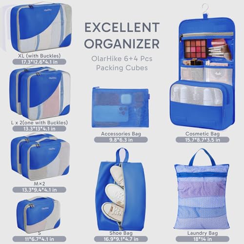 Packing Cubes for Travel (12 Blue)