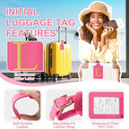 Personalized Initial Luggage Tag (Rose Leather,glod Letter / L)
