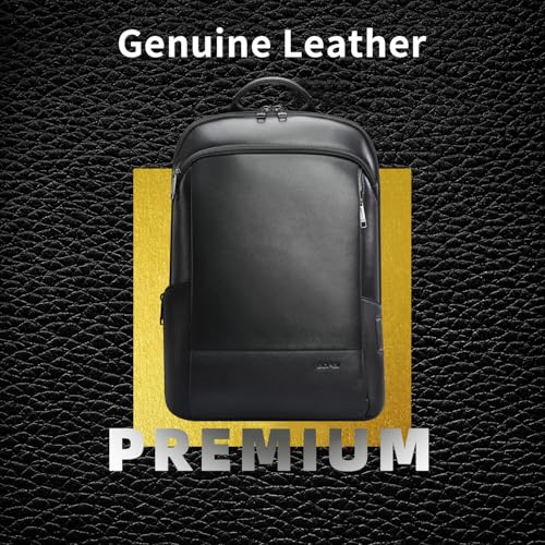 Unisex Slim Genuine Leather Laptop Backpack Men for 15 (15.6 inch / Black4)