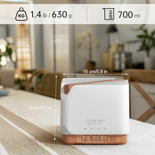 Essential Oil Diffuser for Home Large 700 ml Humidifier (Light Wood)