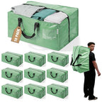 10 Pack Extra Large Moving Bags with Backpack Straps & Handles (Green / 10 Pack)