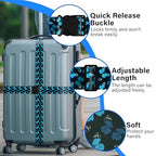 2 Pack Luggage Straps for Suitcases (24020 Blue Butterfly)