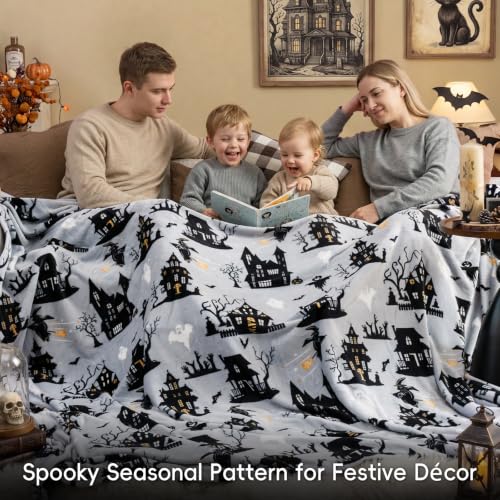 Halloween Fleece Blanket King (Halloween Castle / King(108" X 90"))