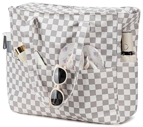 Large Beach Bag for Women (Gray White)