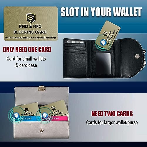 10 Pack RFID Blocking Card for Credit Debit ID Card (Golden)