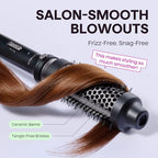 Thermal Brush 1.5" Detachable Heated Round Brush for Blowout Look (Classic Black)