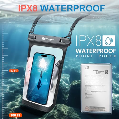Large Waterproof Phone Pouch (Black+Black)