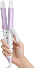 Europe Travel Curling Iron Mini: Dual Voltage Curling Iron for Traveling - Mini Travel Curling Irons 1 Inch with US Plug,Purple 390℉ for Fine/Damaged Short Hair