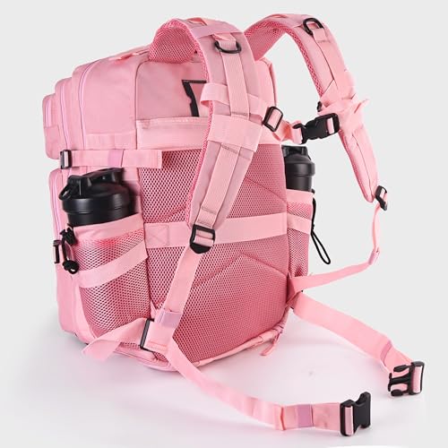 Military Tactical Backpack for Men and Women 45L Army 3 Days Assault Pack Bag Large Rucksack with Shoe Compartment (1.7 Pink)