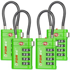 Open Alert TSA Approved Luggage Locks (Green 4 PK)