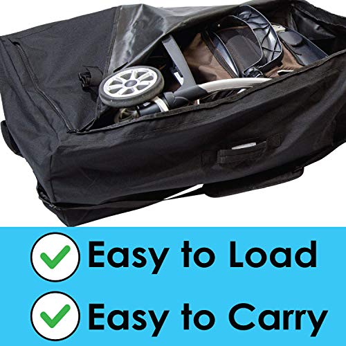 Stroller Travel Bag for Standard or Double (Black with Black Trim)