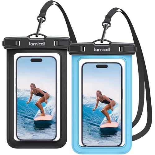 Waterproof Phone Pouch (Black & Blue 7")