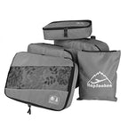 5pc Packing Cubes Set Large Travel Luggage Organizer 4 Cubes 1 Laundry Pouch Bag (Gray)