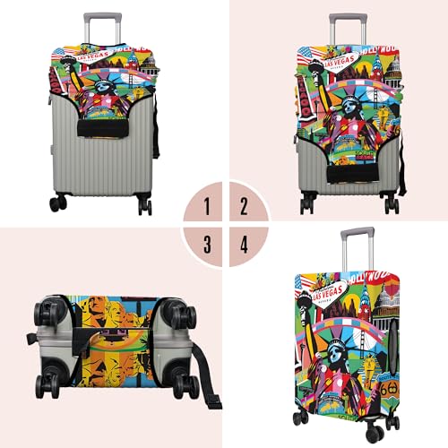 Travel Luggage Cover Suitcase Protector Fits 18 (B-3 / XL(29-32in))