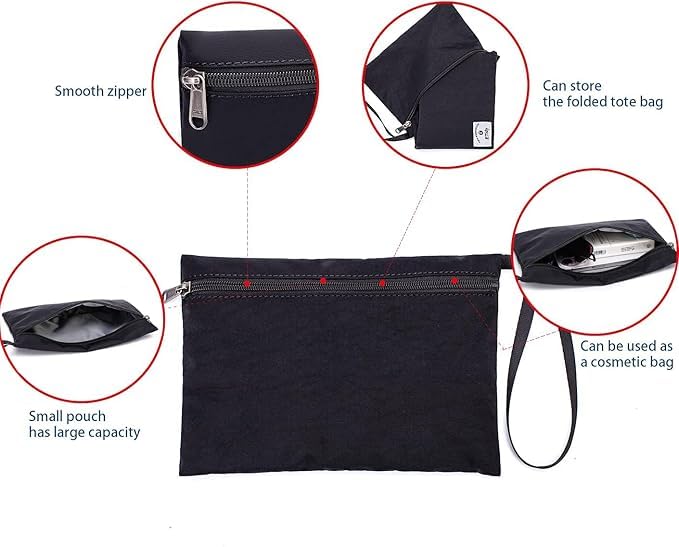 Large Capacity Foldable Tote Bag With Zipper (Concrete Grey)