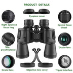 Binoculars for Adults 20x50 High Power Low Light Waterproof HD Compact Binoculars (20x50 Black-2)