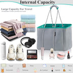 Neoprene Multipurpose Beach Bag Tote Bag (Grey and Green / Large)