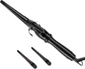 Professional Curling Iron Tapered Curling Wand 1-1/2" Ceramic Hair Curler, Fast Heat-up Multiple Temp Settings Curling Wand with LED Display Auto Shut Off and 2 Hair Clips