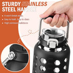 84 oz Glass Water Bottle (Black / 84 Ounces)