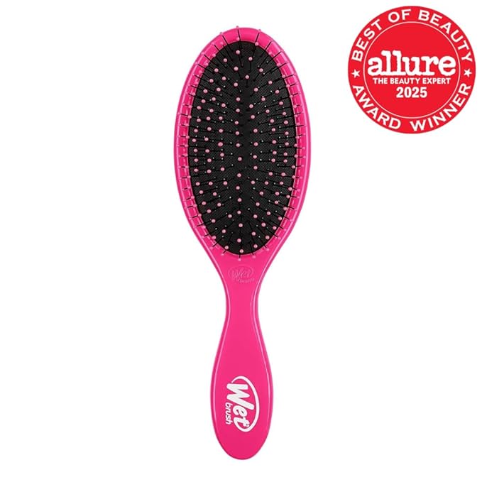 Wet Brush Detangling Brush, Original Detangler (Pink), Wet & Dry Tangle-Free Hair Brush for Women & Men, No Tangle, Soft and Flexible Bristles for Straight, Curly and Thick Hair