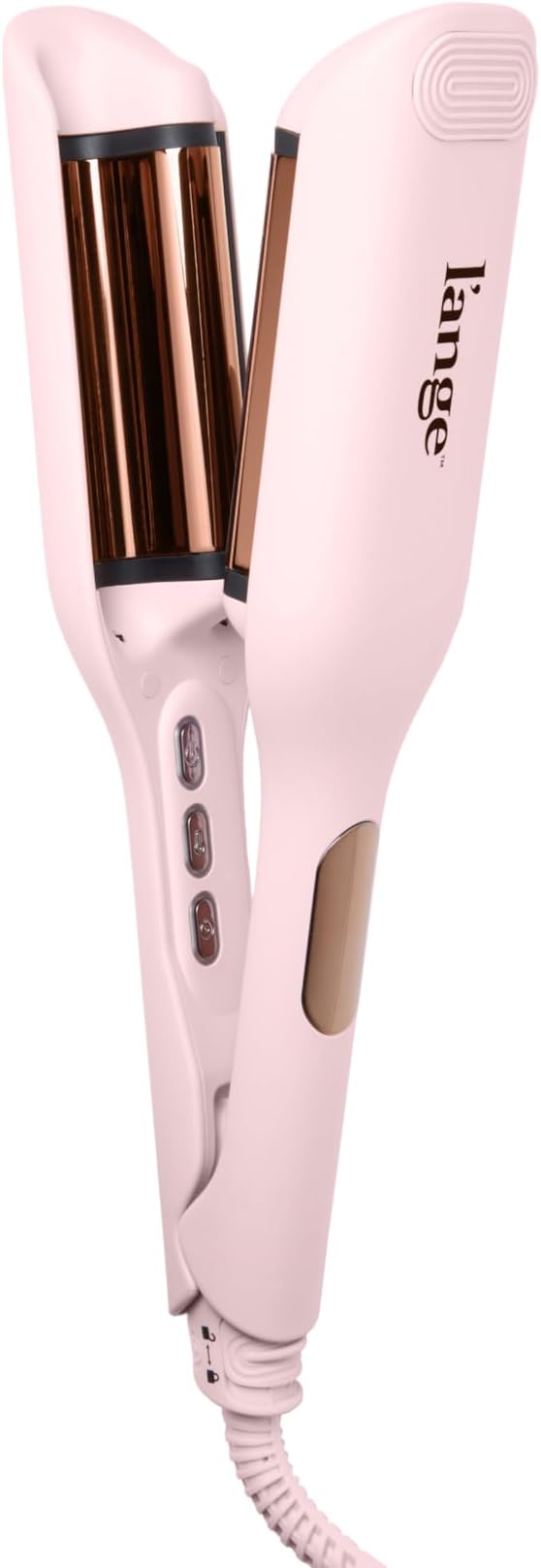 L'ANGE HAIR SculptWaver Titanium Deep Wave | Hair Crimper for Effortless Beach Waves | 3 Barrel Hair Waver with Adjustable Heat | Dual Voltage & Smart Timer | Styling Tools & Appliances, Blush - Small