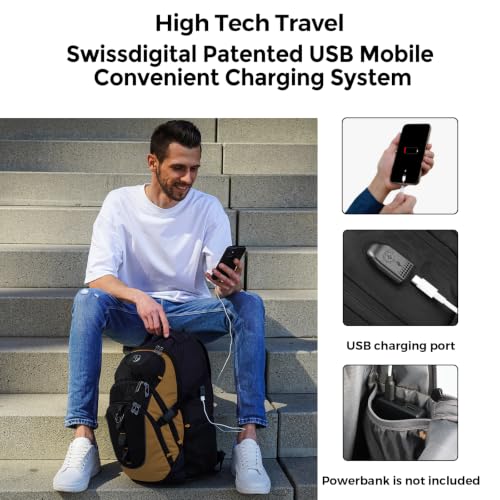 Design Travel Laptop Backpack for Men with USB SD803 (Tan/Black / Standard)