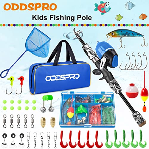 Kids Fishing Pole (Black&Net / 4.92 ft)