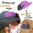 Women's Ponytail Safari Sun Hat (6 3/4-6 7/8 / 1-purple)